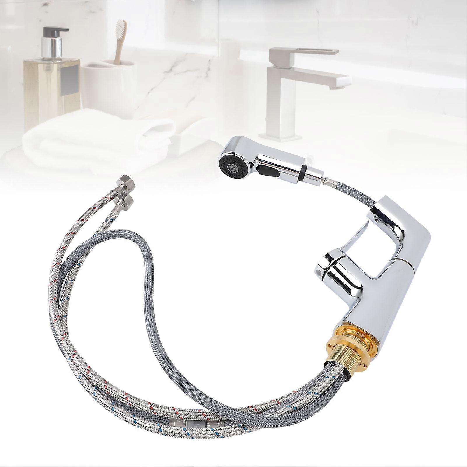 Pull Down Kitchen Faucet Stylish Electroplating Universal Telescopic Hose Kitchen Sink Faucet with Pull Down Sprayer 