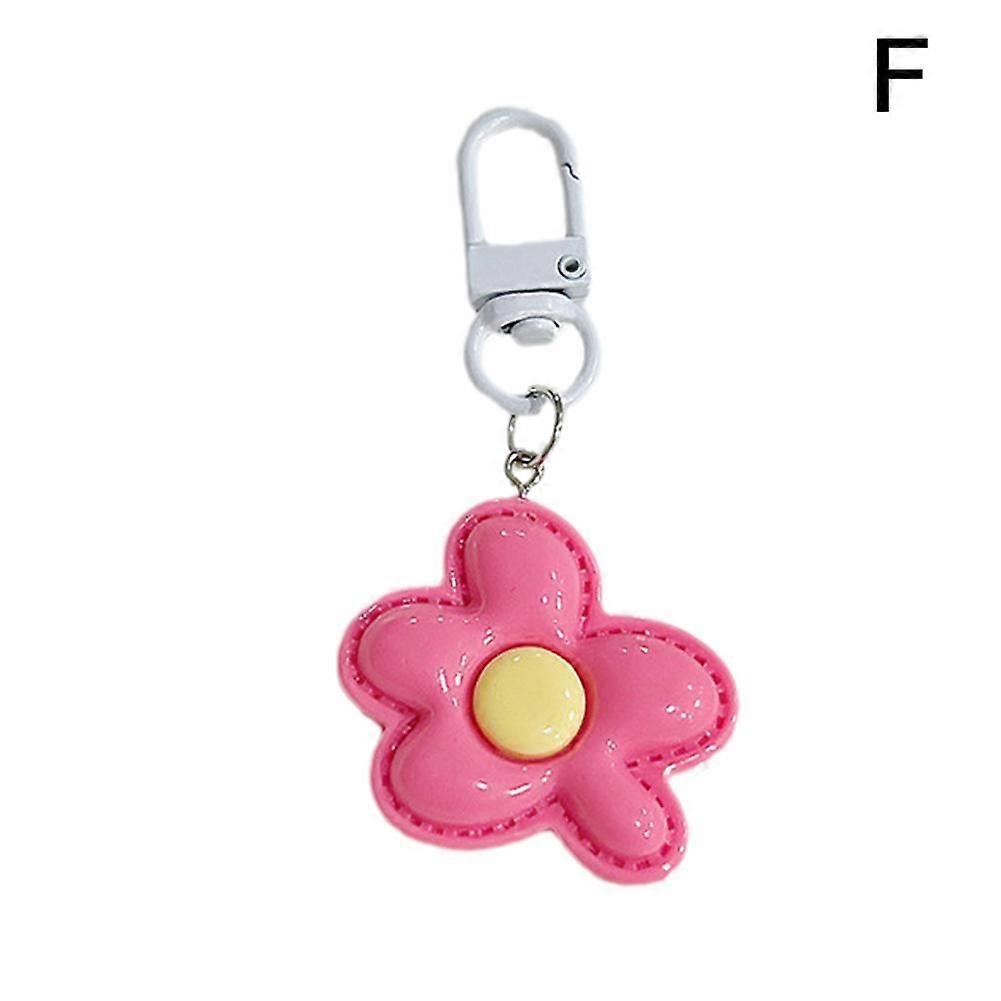 Rose Red Flower Keychain Candy Color Dopamine Pendant Cute Ins Bag Charm Women’s Accessories