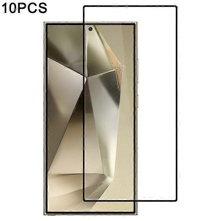 10Pcs Compatible For Samsung Galaxy S24 Ultra Screen Protector Silk Printing Edge Full Coverage