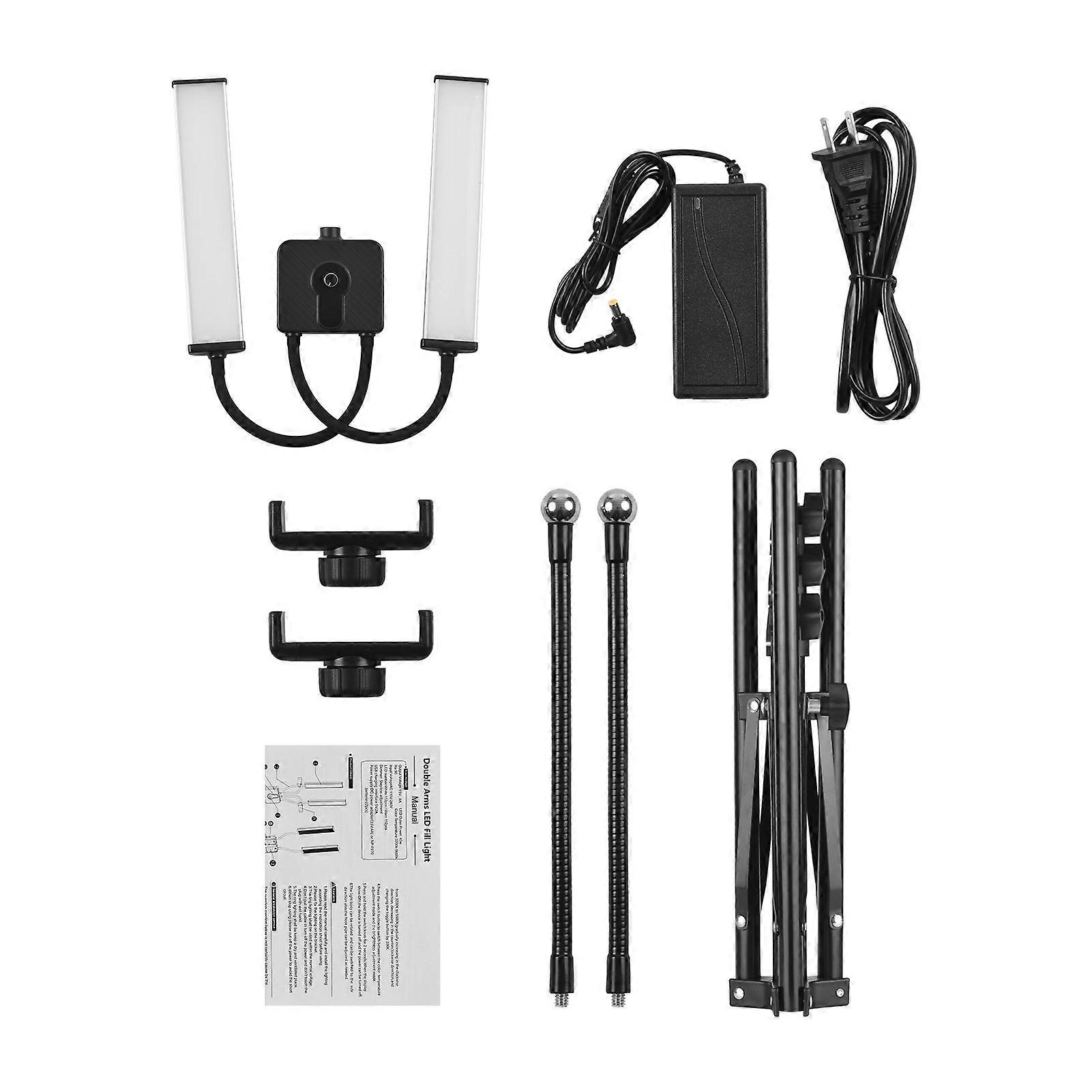 LED Video Light with Adjustable Color Temperature 3200K-5600K, Portable Fill Light with Metal Stand for Photography and Videography