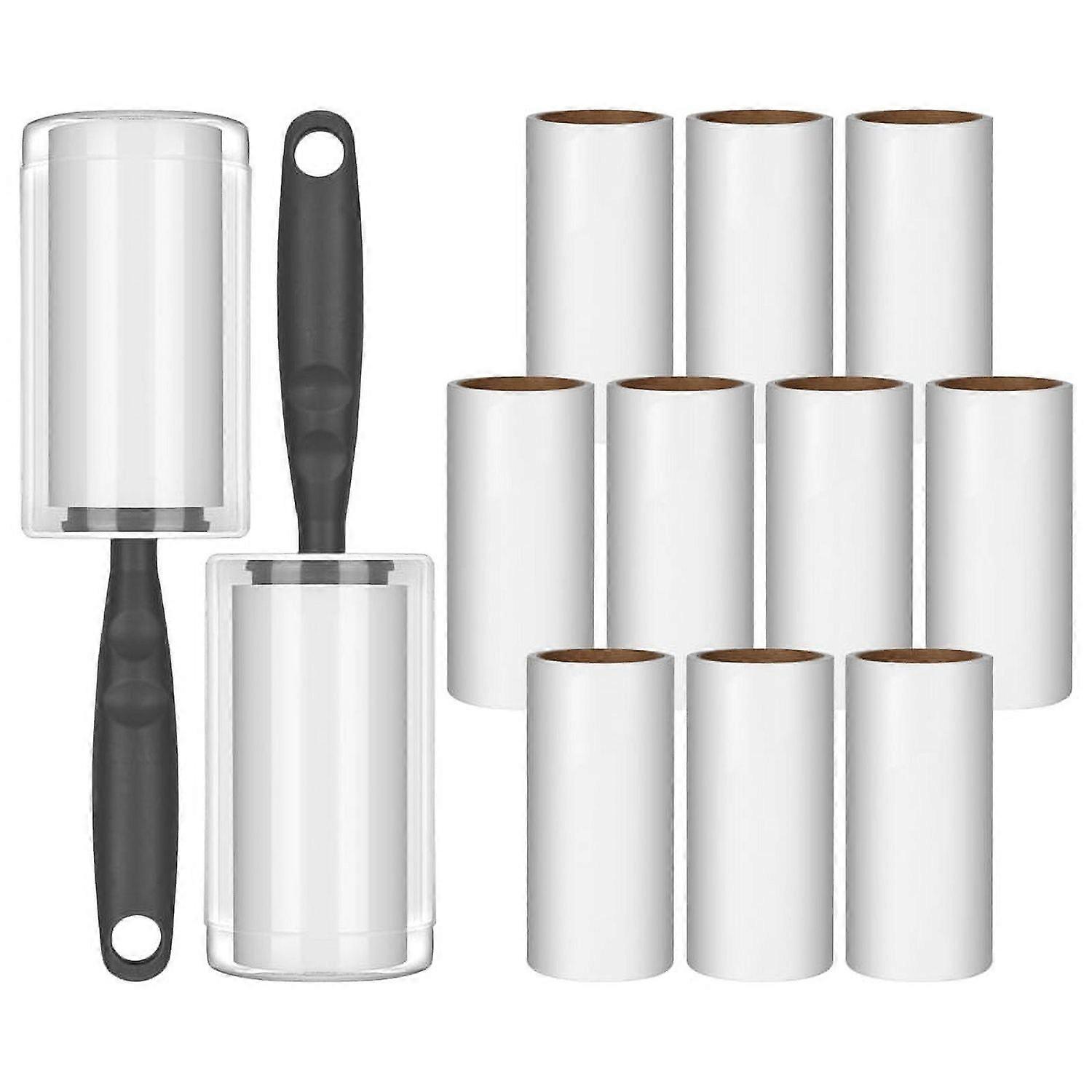 16-Pack Sticky Lint Roller, Extra Sticky, Sticky Lint Roller Set Brush With 2 Durable Handles And 14 Rollers, Lint Remover For Clothes And Furniture