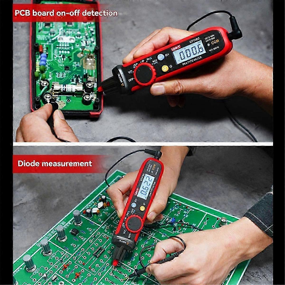 UT118C Pen-Type Meter Digital 600V DC AC Voltmeter True RMS Frequency Meter NCV Capacitance Resistance Test