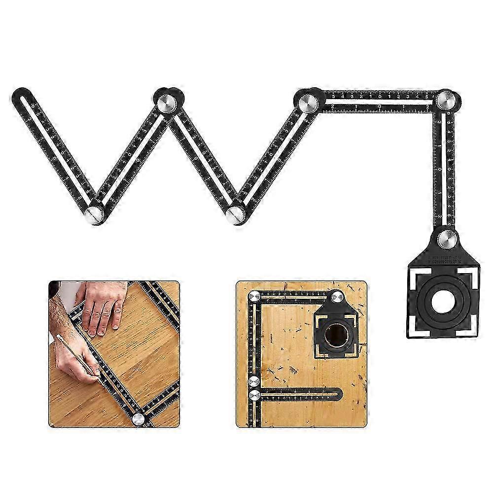 Multi-Angle Measuring Ruler, Aluminum Alloy Angle Jig Tool, Six-Sided Folding Ruler for Tileʹ��