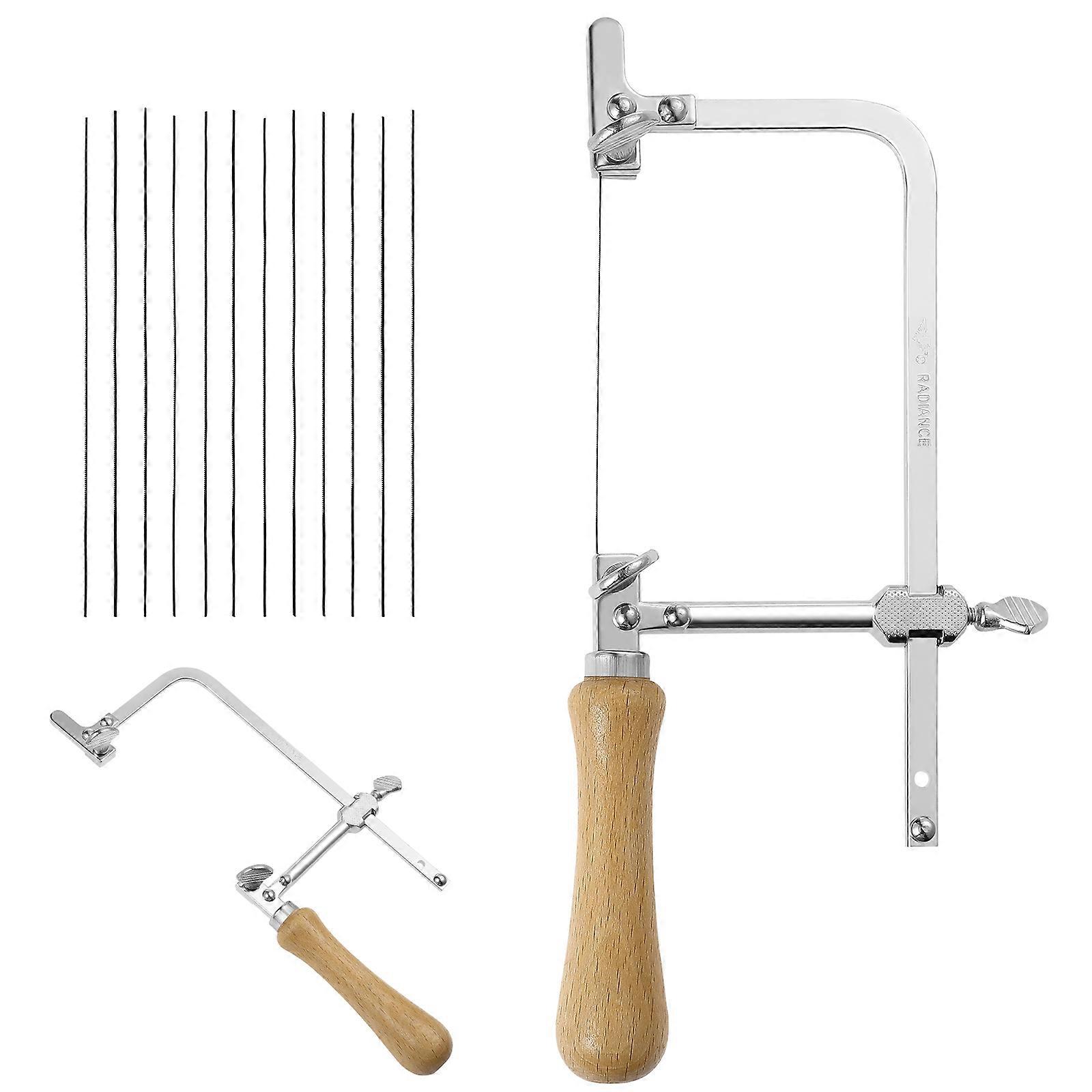 Handheld Bowsaw with Ergonomic Wooden Handle for Precise Cutting in Multiple Applications