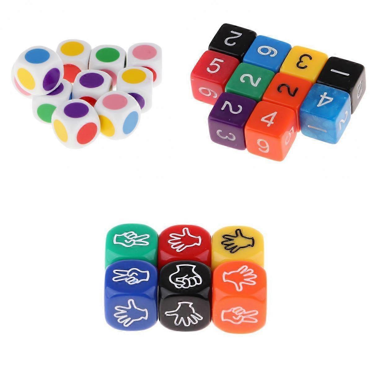 Acrylic Multicolor Counting 6 Side Dice for Roleplaying Finger Guessing Game