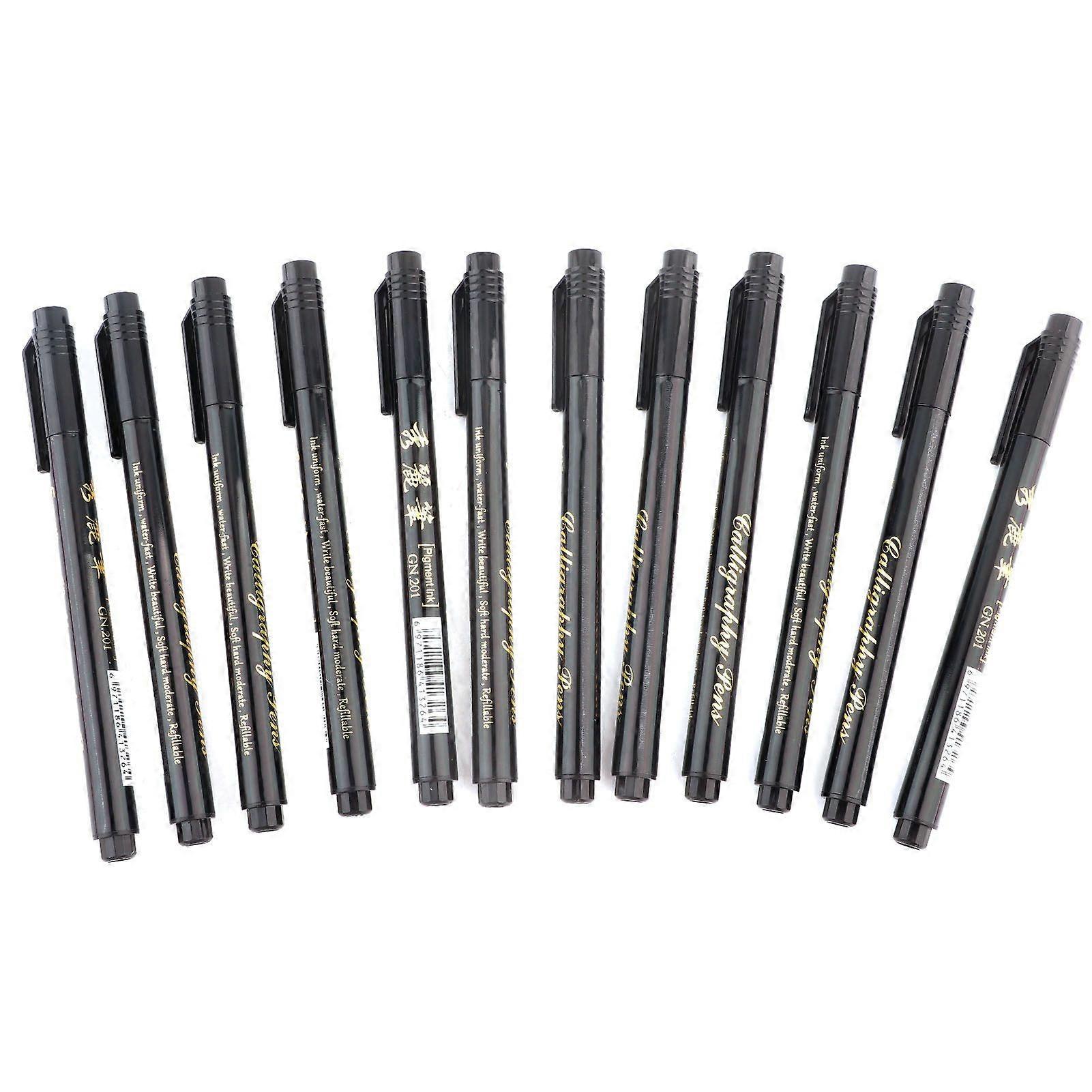 2025 Latest Model  12pcs Refillable Calligraphy Practice Pen Soft Chinese