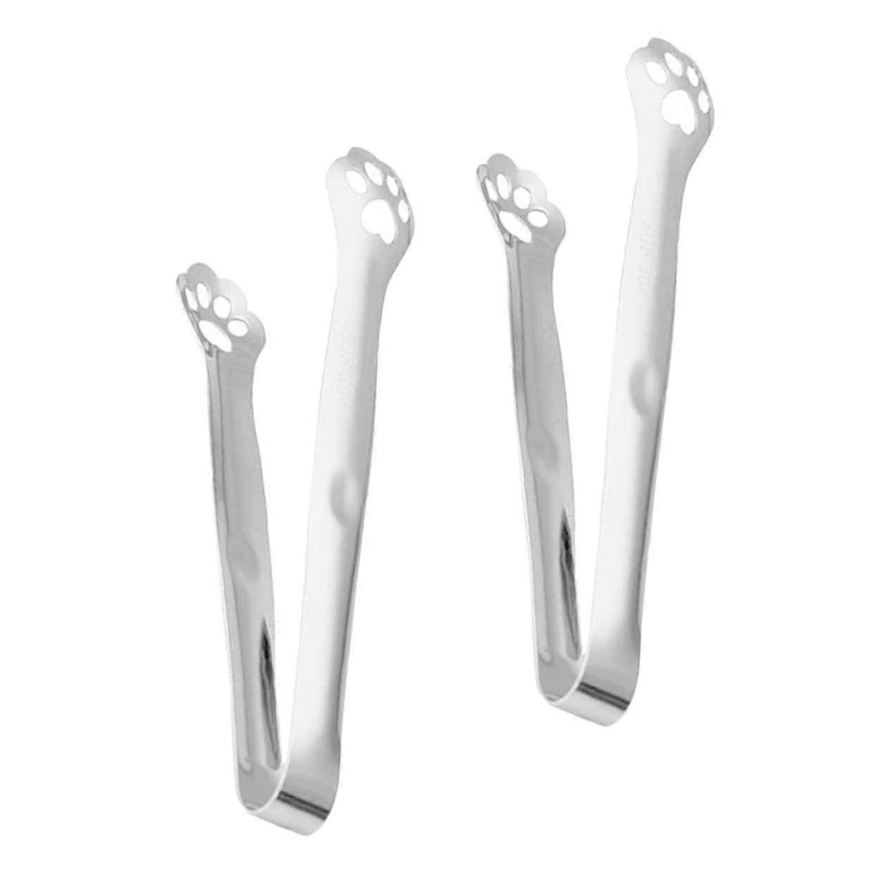 Stainless Steel Food Tongs Set of 2, Multi-Purpose Kitchen Tongs for Cooking, Serving, and Tea Straining, Silver
