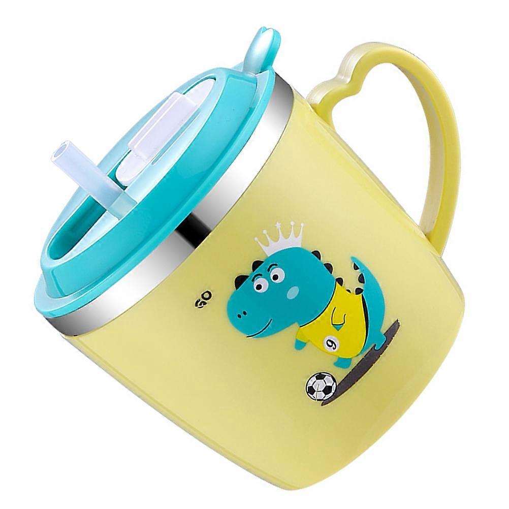 Kids Straw Cup in Stainless Steel with Protective Layers and Measuring Scale