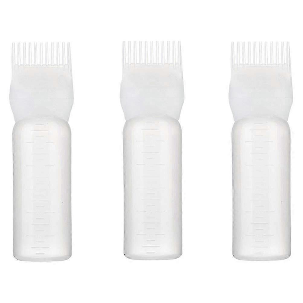 3pcs Comb Applicator Bottle Hair Color Brush Applicator Hair Dye Bottle With Comb And Graduated Scale