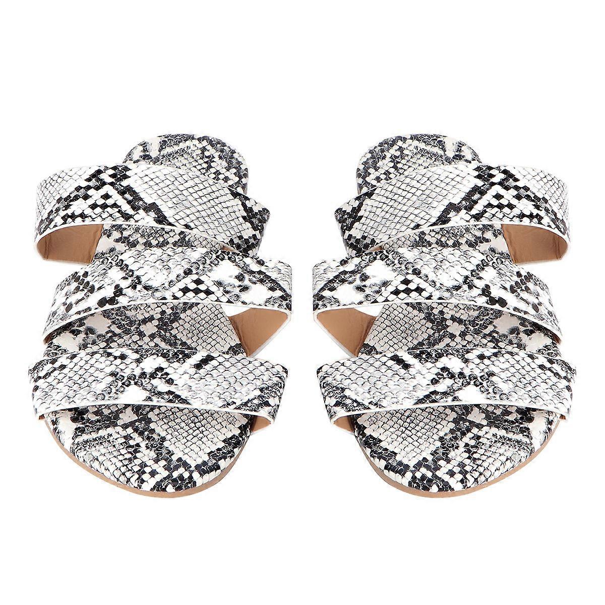 Slippers For Women Serpentine Pattern Flat Bottom Style Non-slip Durable Suitable For Shopping Work 1 Pair