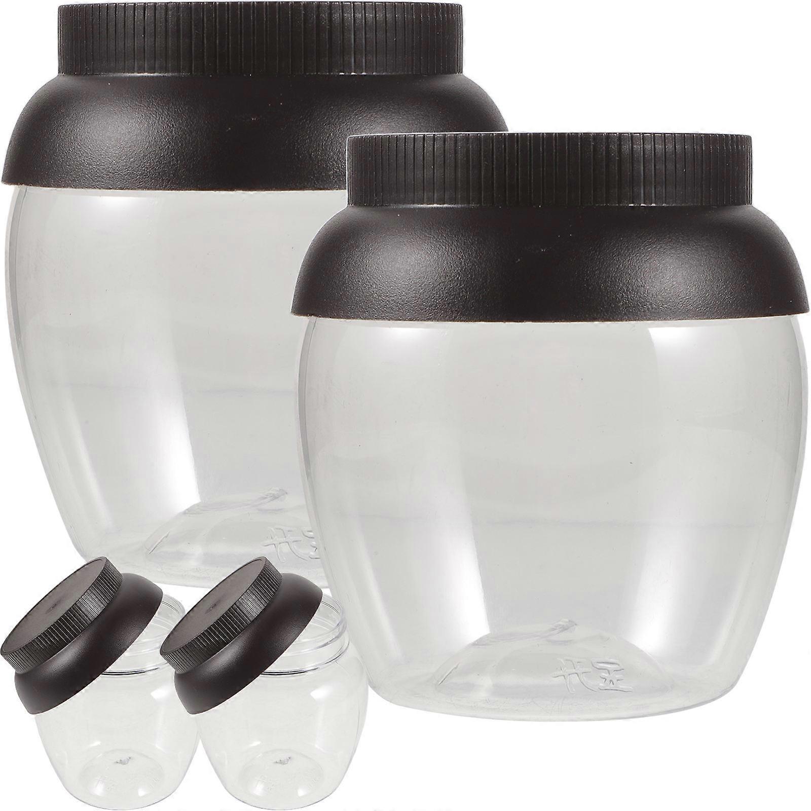 Fermenting Jar Pickle Container Airtight Sealing Home Use Transparent 4Pcs