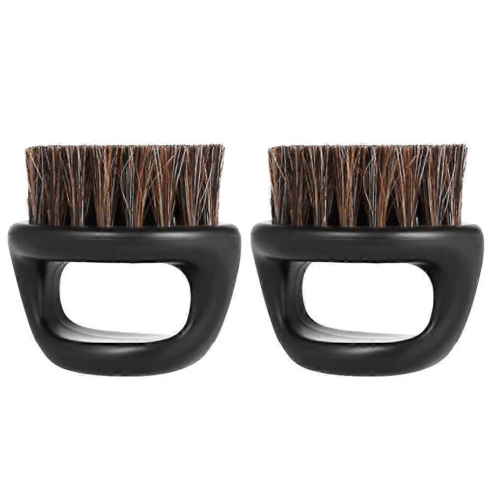 Small Beard Brush For Men Plastic Handle Black 5 5x5 3x6cm Portable 2Pcs