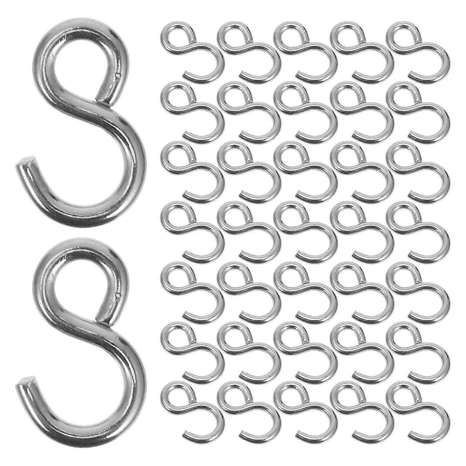 100 PC S διαμορφωμένο ανοξείδωτο χάλυβα ασημένιο μίνι S Hooks Συνδετήρες Μεταλλικοί γάντζοι Κρεμάστρες DIY Προμήθειες Αξεσουάρ Χειροτεχνία