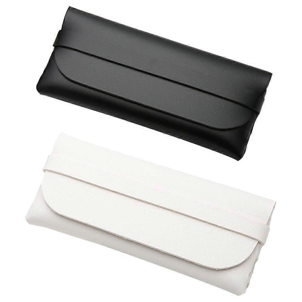 Portable Glasses Cases Sunglasses Goggles Case Eyewear For Travel Daily Use Black Rectangular 2Pcs