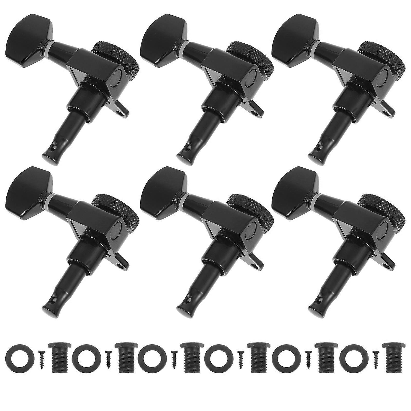 Black Alloy Guitar Tuner for Accoustic Guitars with Durable Construction and Locking String