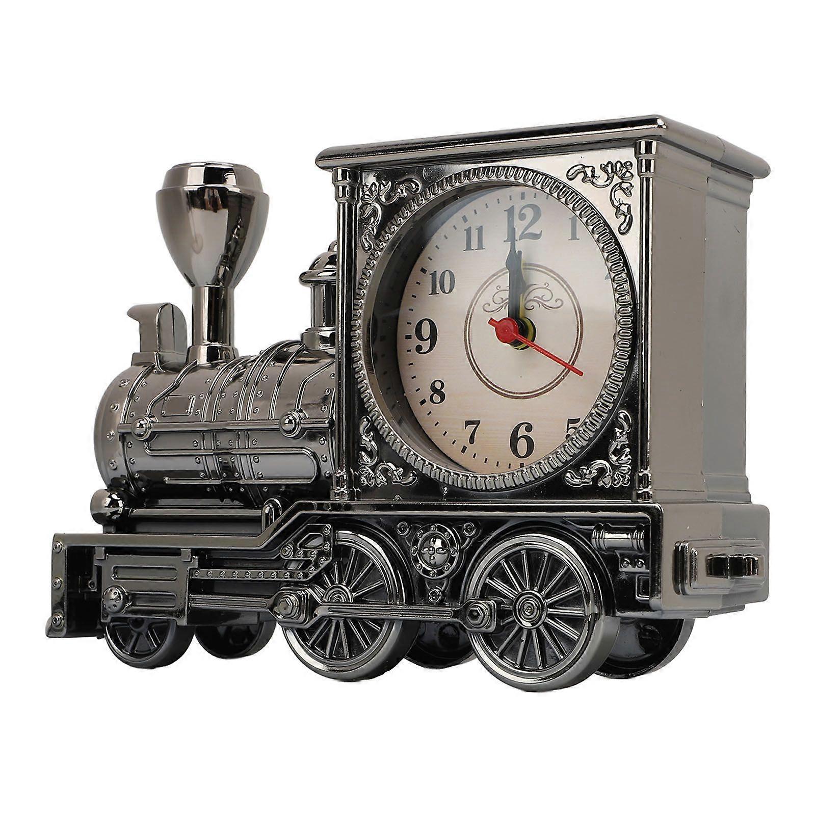 2025 Latest Model Vintage Train Head Alarm Clock Table Desk Time Clock Train M...