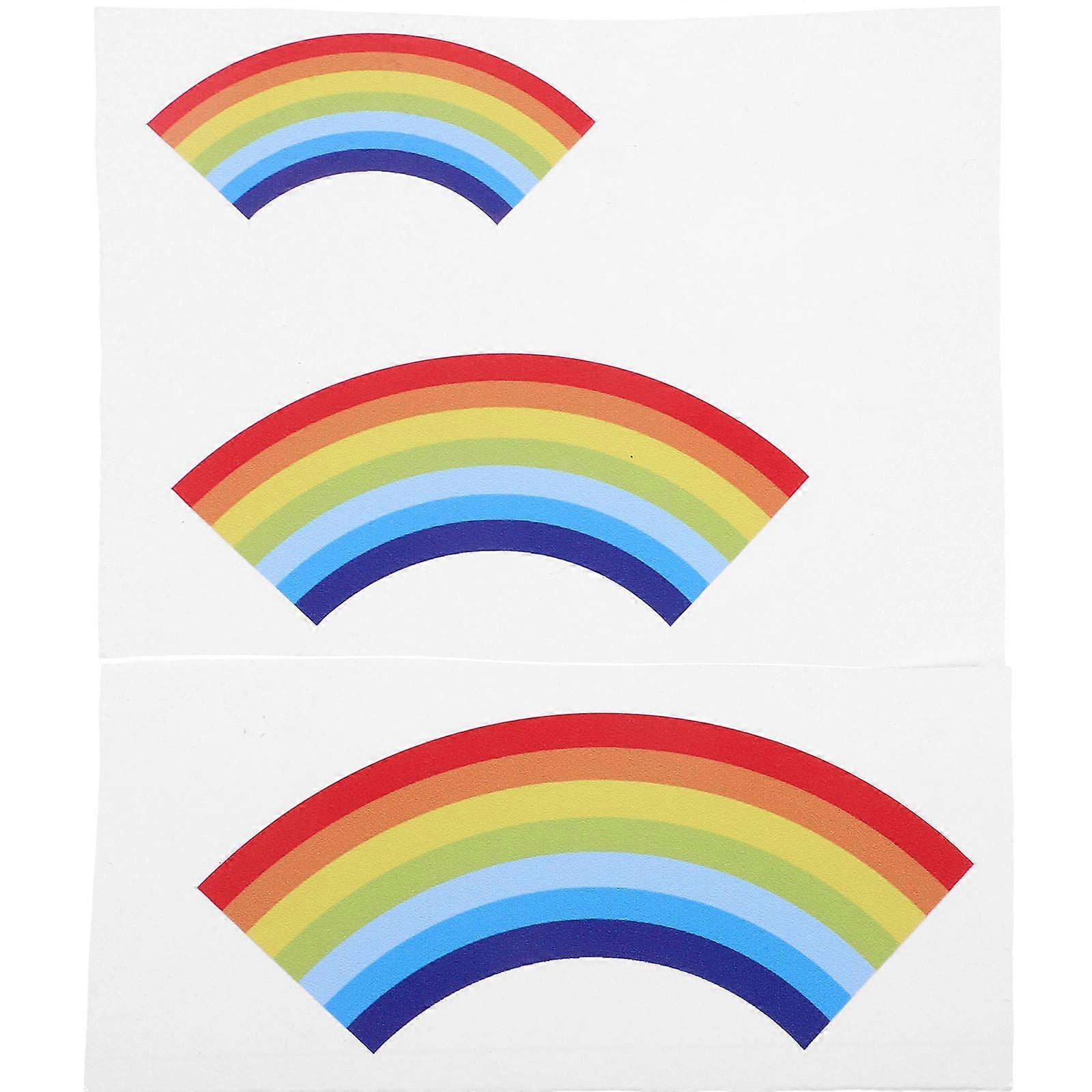 3pcs Rainbow Reflective Car Stickers Adhesive Vehicle Decals for Enhanced Visibility and Unique Exterior Decoration