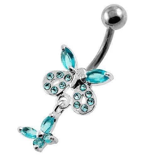 Jewelled Tiny Butterfly Belly Button Ring