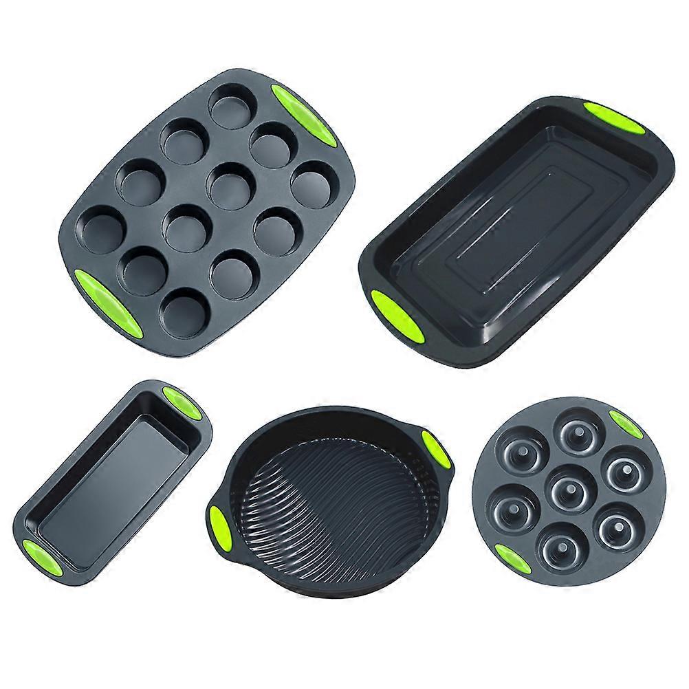 Silicone Mold Kit for Cake Baking Mold 5Pcs Practical Kitchen Tool Grey