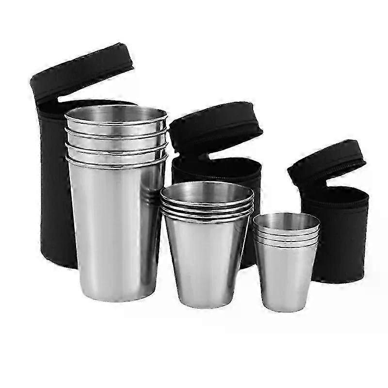 4pcs/set 30/70/170ml portable outdoor camping whiskey red wine glass mini coffee juice wine drink cups