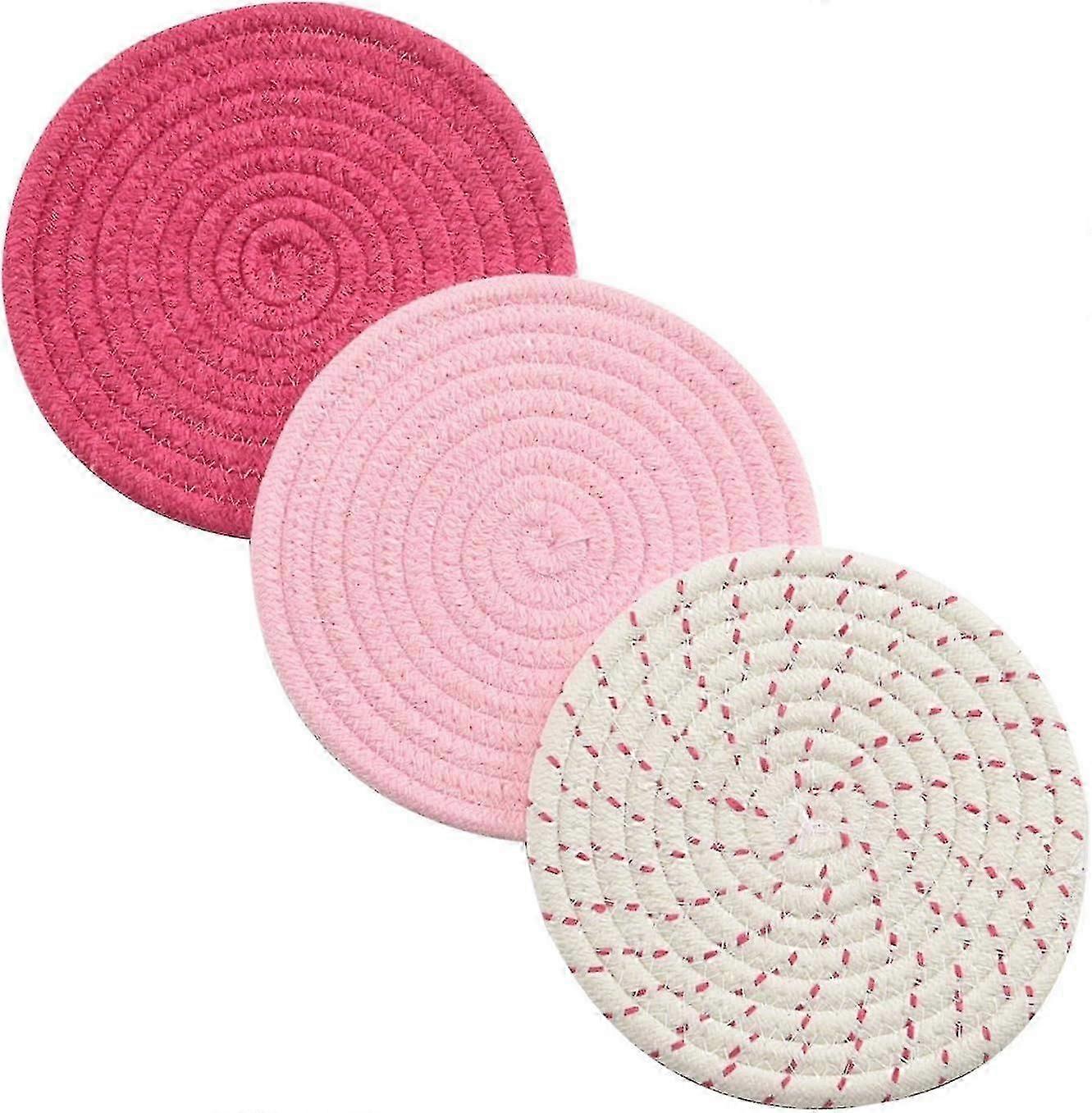 Kitchen Potholders Set Trivets Set Pure Cotton Thread Weave Hot Pot Holders Set (set Of 3) Stylish Coasters, Hot Pads, Hot Mats, Spoon Rest For C