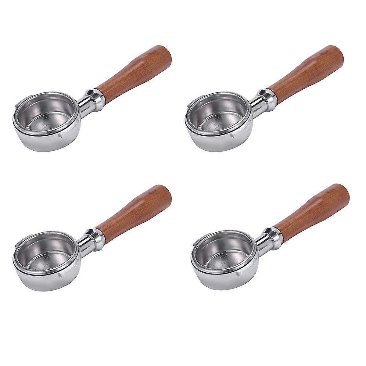 4pcs 58mm Stainless Steel Coffee Machine E61 No Base Filter Bracket Coffee Bottomless Handle Coffee