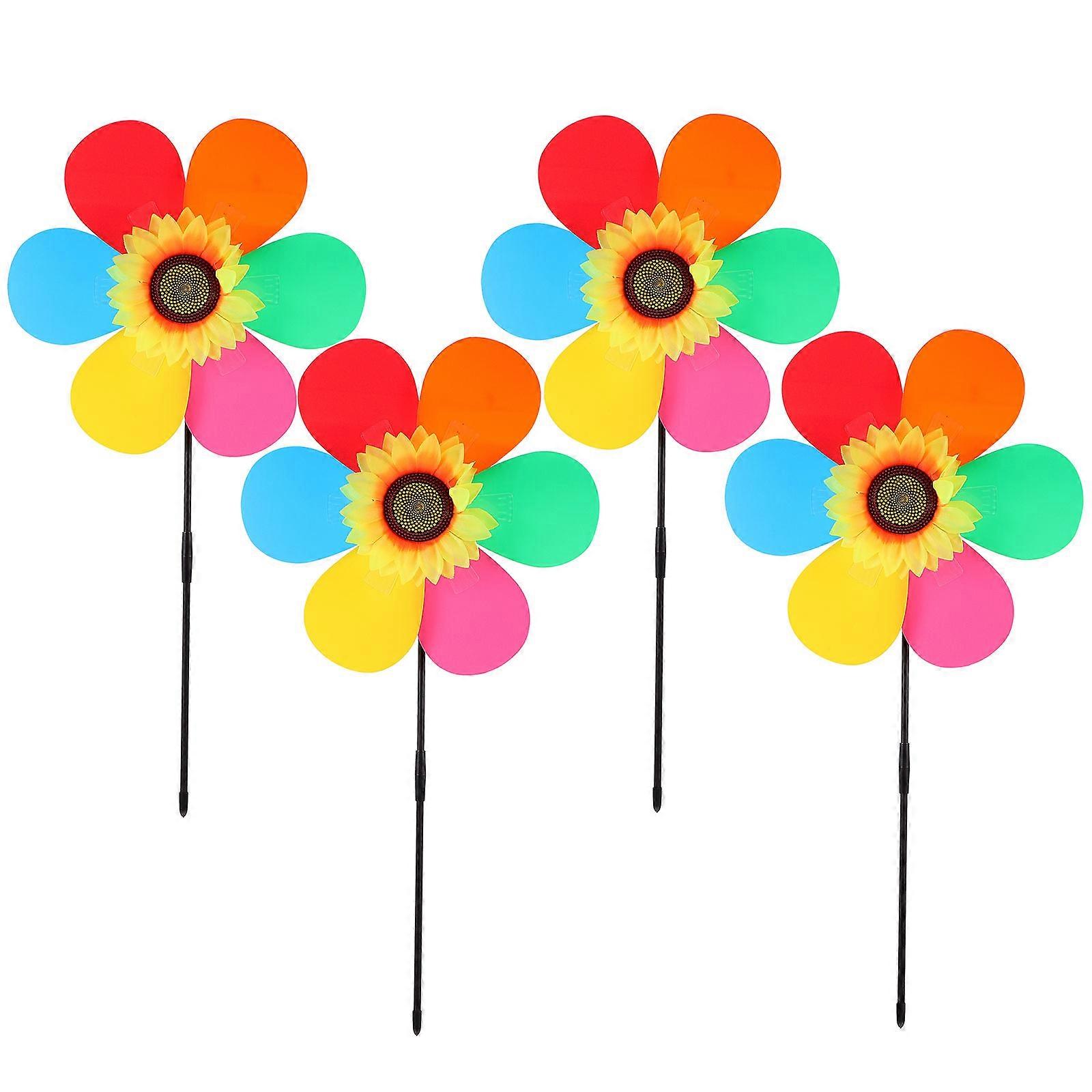 Creative Kids Pinwheel Garden Decorations Windmills For The Yard Assorted Color 4Pcs