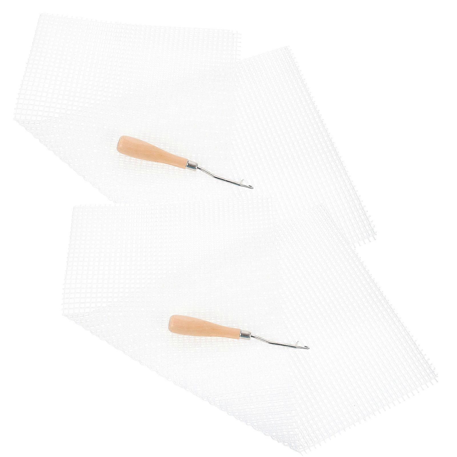 Hook Rug Kit Blank Rug Hooking Mesh Latch Hook DIY Material Craft Making 2 Sets