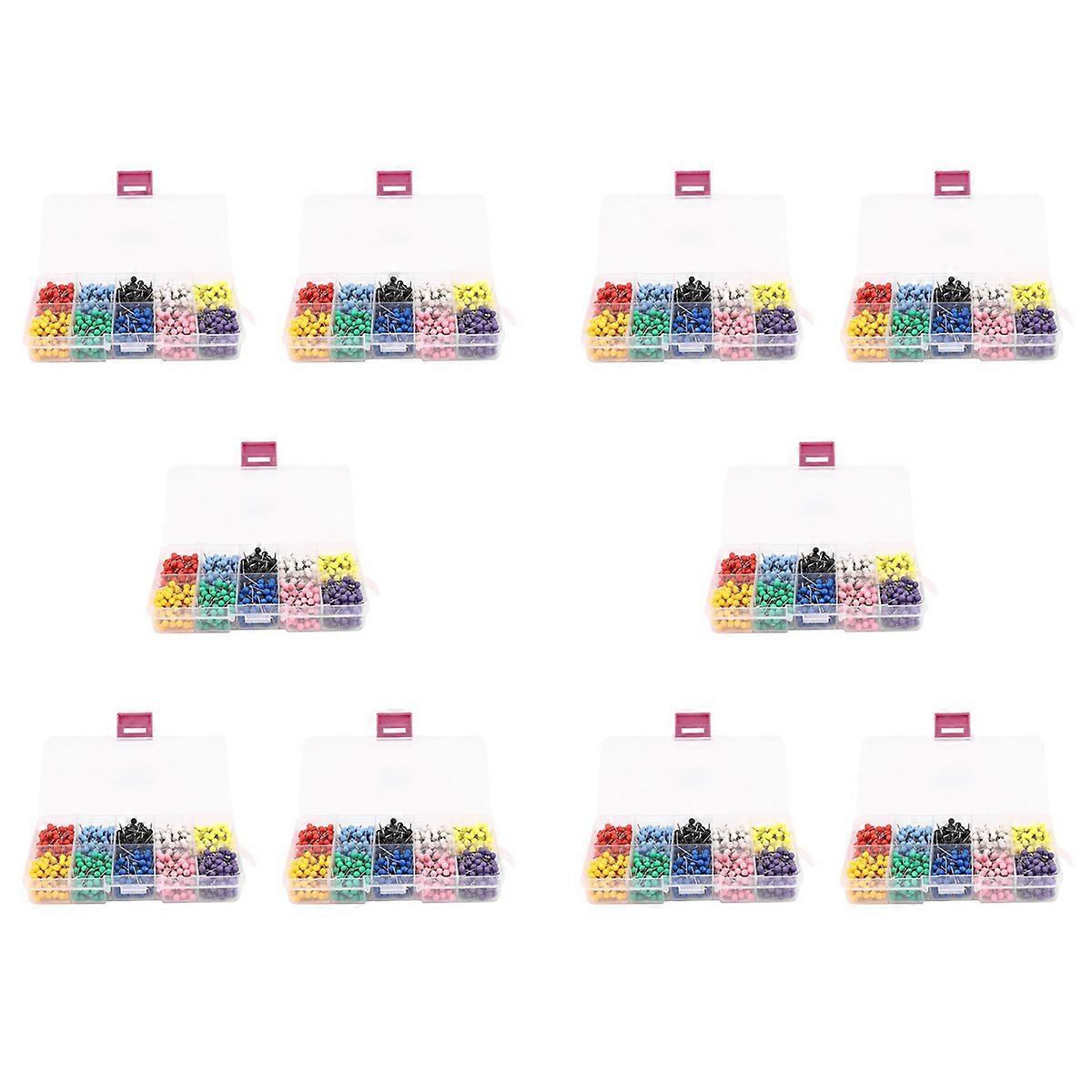 10000 Pieces 1/8 Inch Map Push Pins Map Tacks with Round Heads and Steel Needle Points 10 Colors (Ea