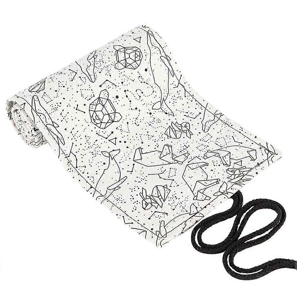 Roll Pen Case Pencil Wrap Pencil Storage Stationery Travel 82x20cm Canvas 1Pack