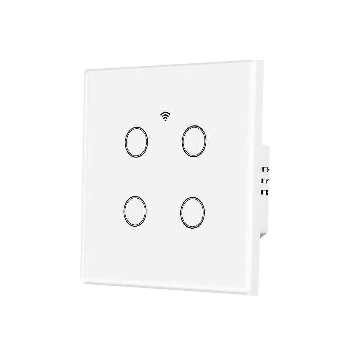 WiFi Smart Light Switch Glass Touch Control Fireproof No Neutral Wire Required Remote Control Work