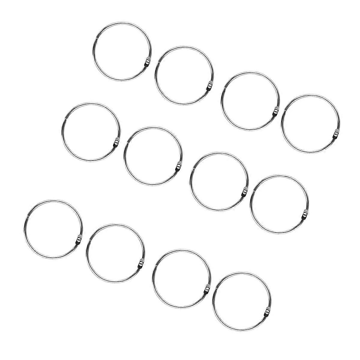 12pcs Multi Purpose Snap Rings, Metal Split Rings for Keychains, Loose Leaf Binders, Scrapbooking and Memo Filing, Silver, Inner Diameter