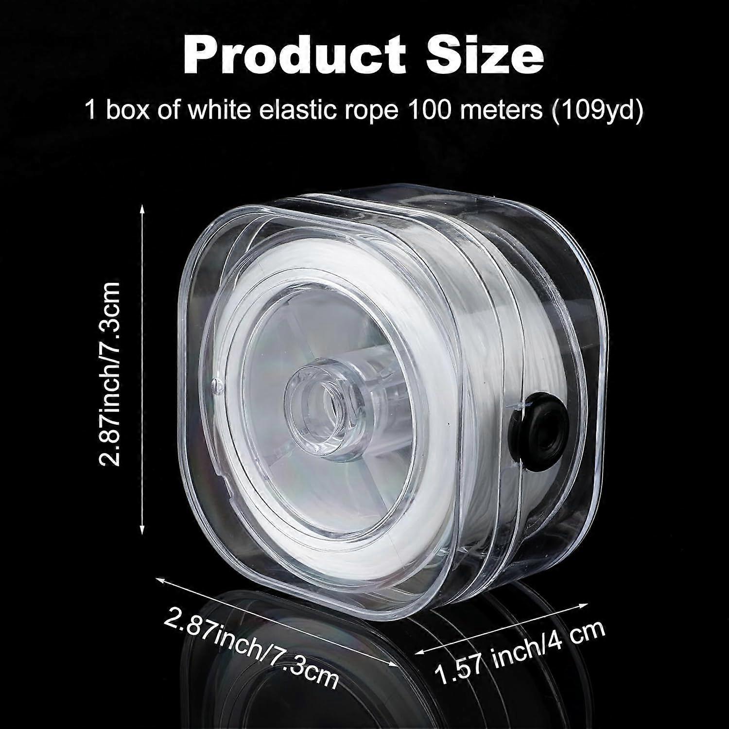 1 Roll 0.8mm Flat Elastic String For Bracelets White Spandex Stretch Cord Diy Jewelry Making Beading Thread For Friendship Bracelet Crafting