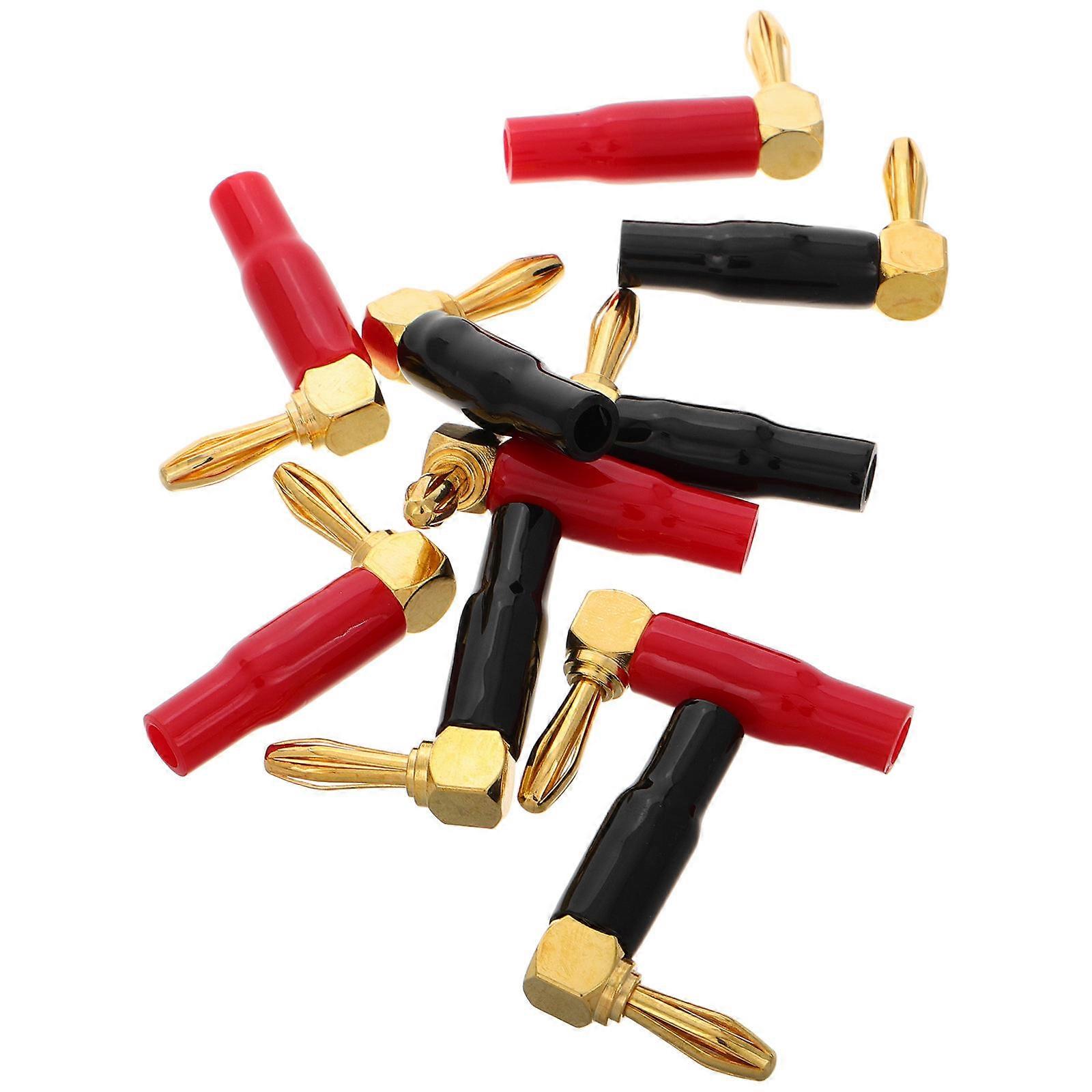 Banana For Speaker Wire Right Angle Plug Professional Audio Setups Copper Material Stable Connection 10Pcs