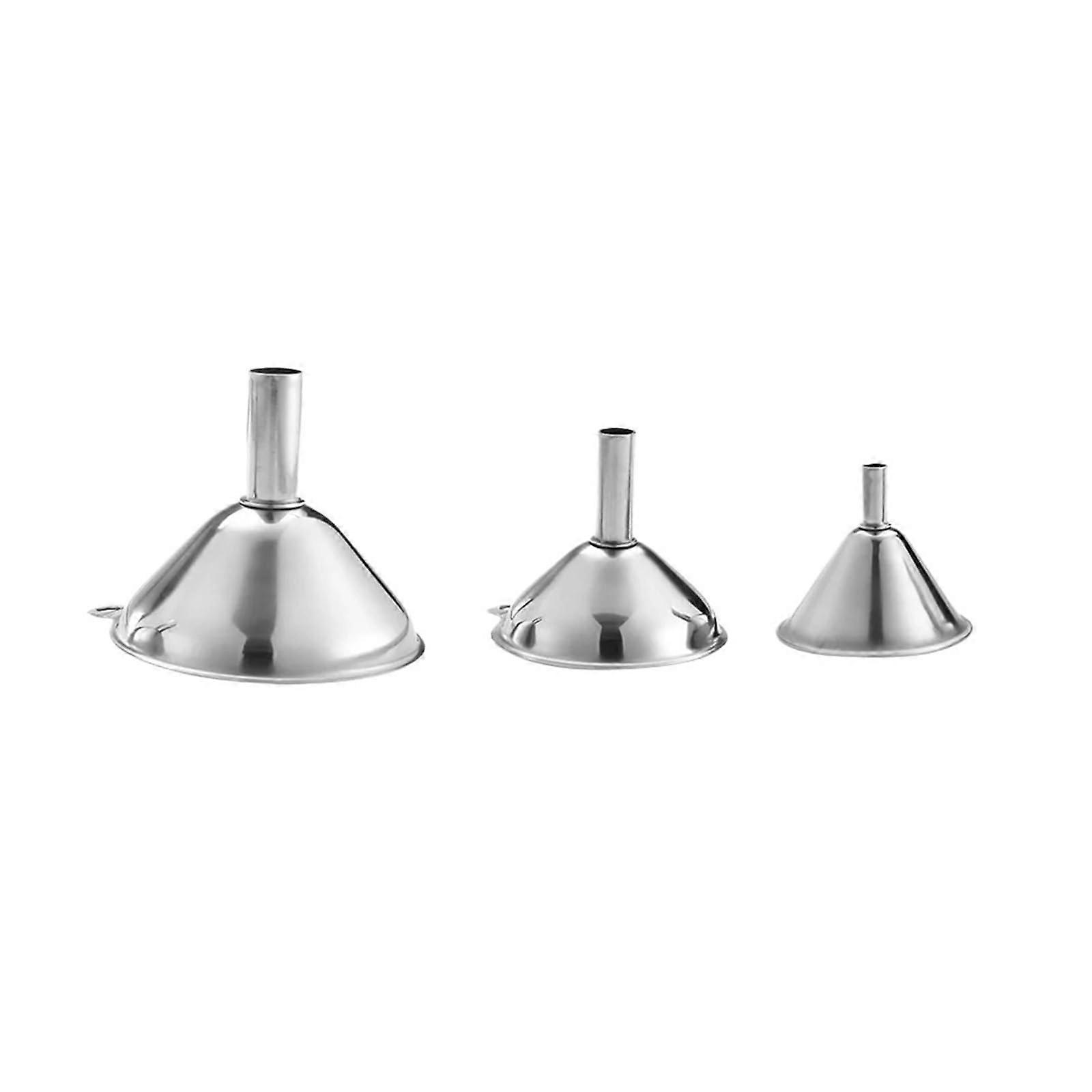 Stainless Steel Funnel Set of 3 for Spices Essential Oils Bottles Water Filter Kitchen Home