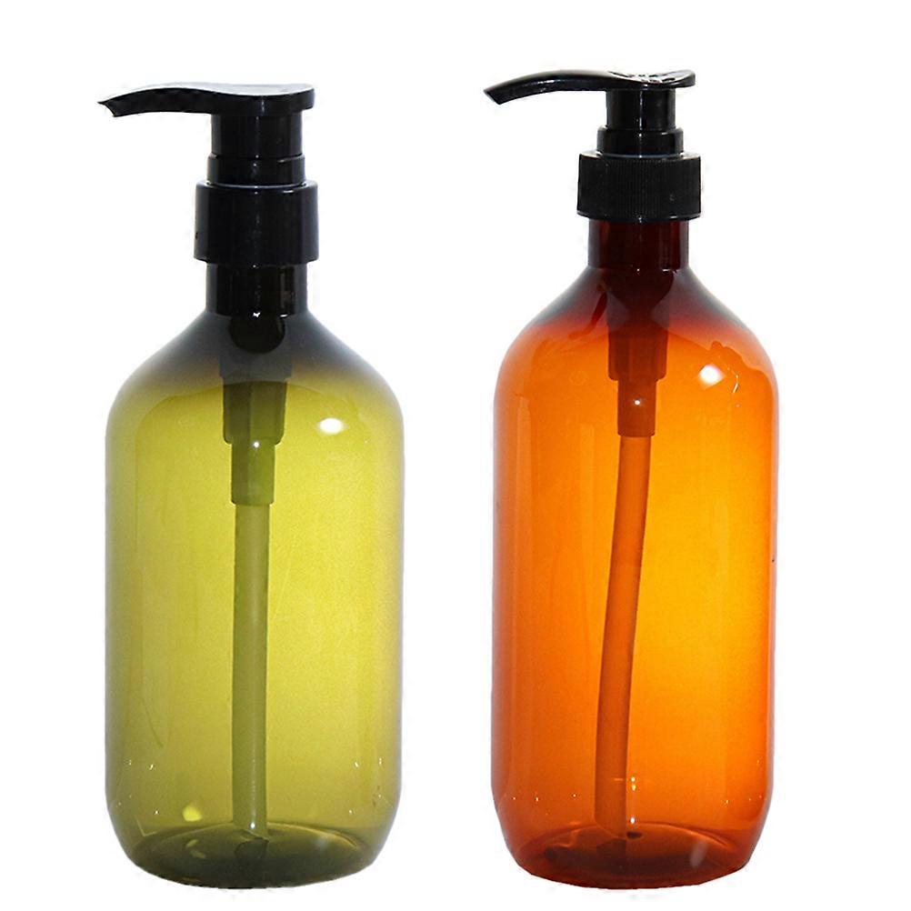 Empty Shampoo Bottles Dispensing Bottle General Users Refillable Brown 2Pcs