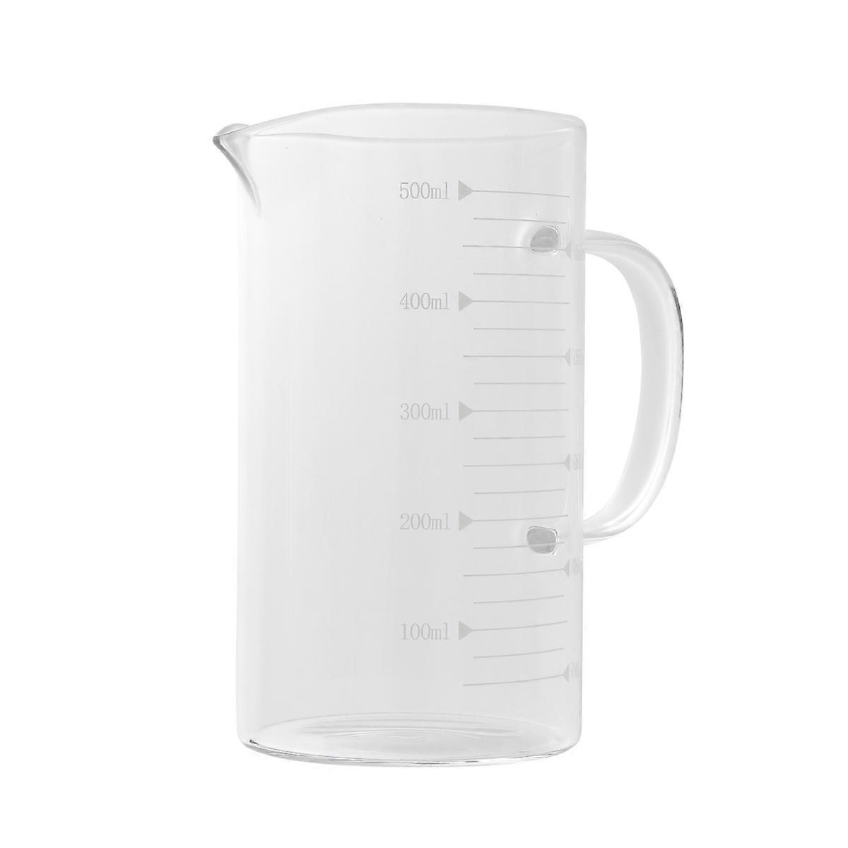 V-Shaped Spout for Easy Pouring High Borosilicate Glass Measuring Cup for Cooking Baking Measurement Tasks Resistant 500ml 1Pack