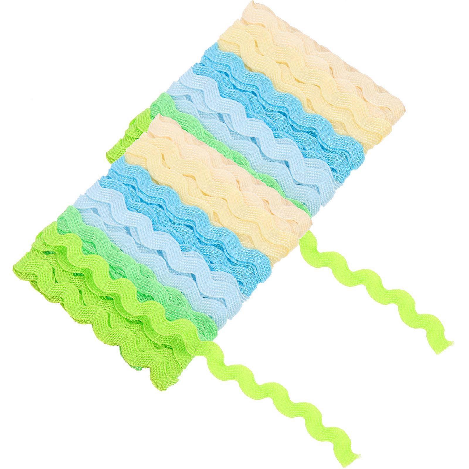 2pcs Wavy Trim Ribbons Colorful Decorative Fringe for Sewing Crafting Wrapping Home Decor DIY Projects