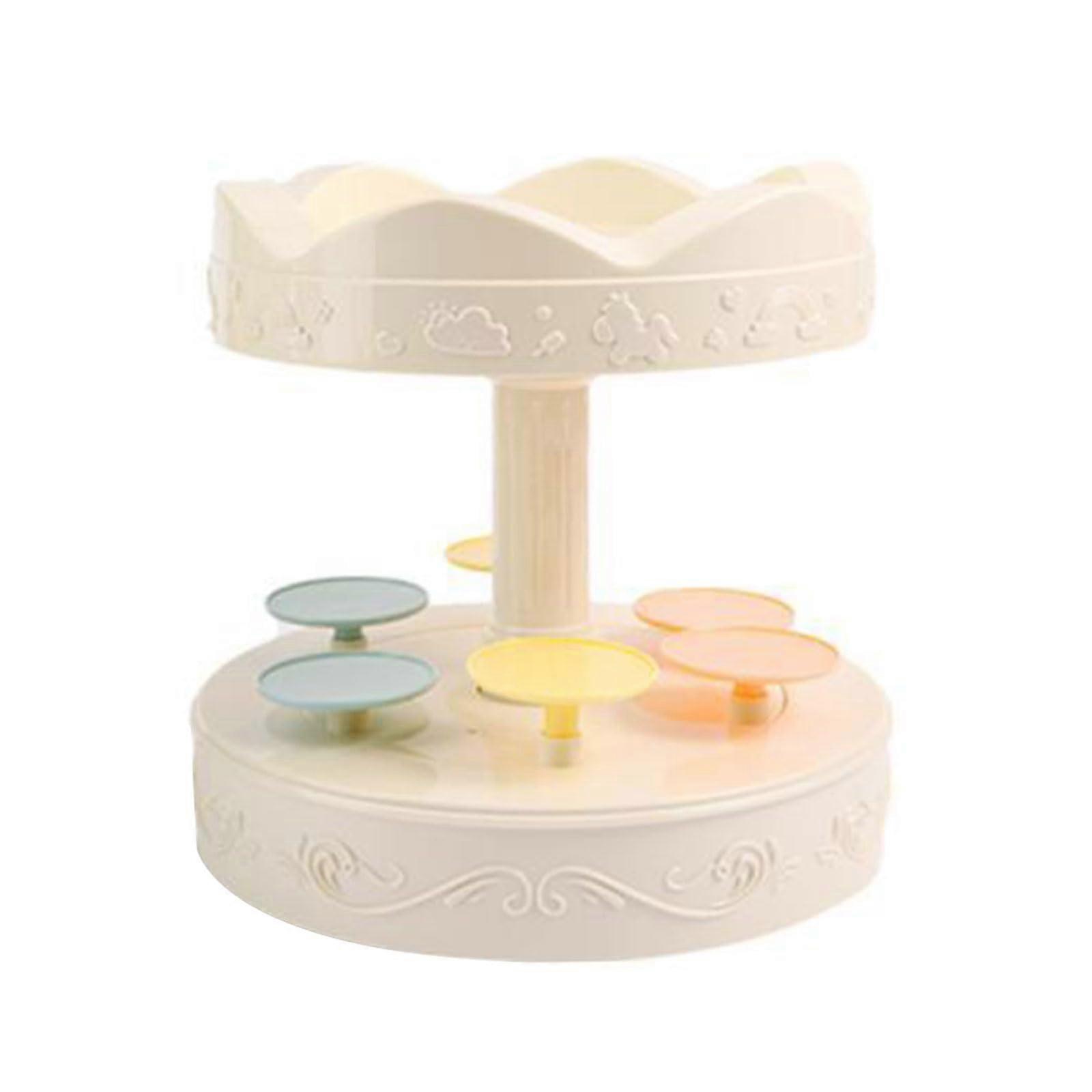 Automatic Rotating Dessert Display Case, Double-Layer, Ideal for Cakes and Pastries, Clear Acrylic Design