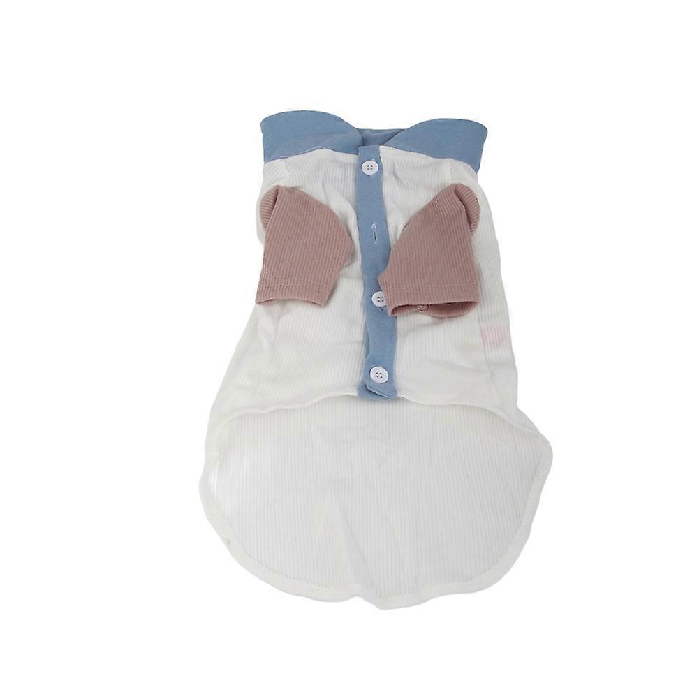 Pet Shirt Button Up Soft Breathable Stretchy Ribbed Fabric Dog Clothes for Puppy Autumn Winter Blue Cloud L Recommended Weight 4‑5.5kg / 8.8‑12.1lb