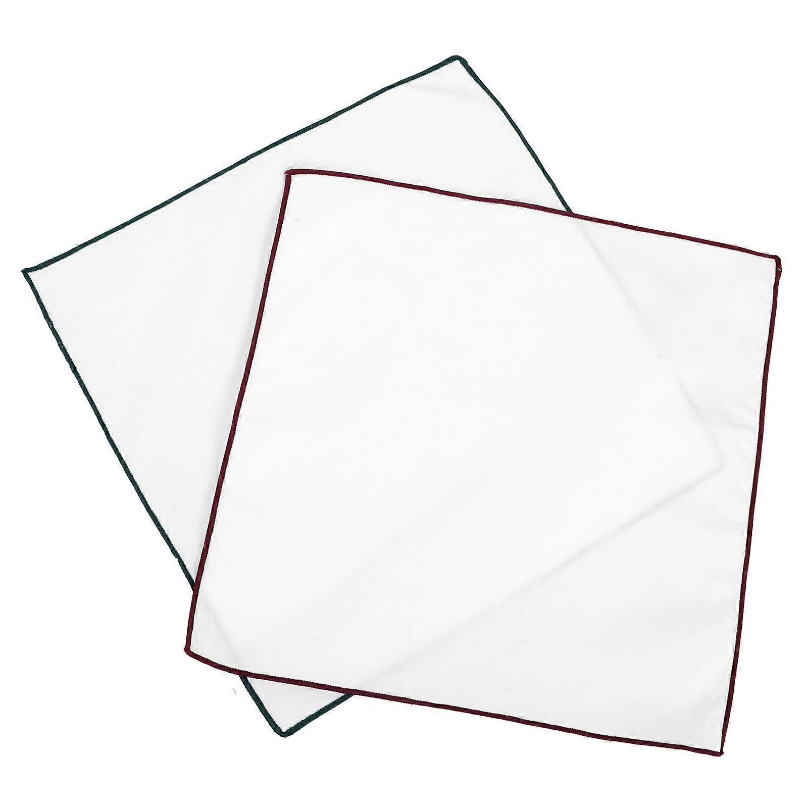 Cotton Handkerchiefs For Men Foldable Pocket Square Simple Design Business Meeting 2Set