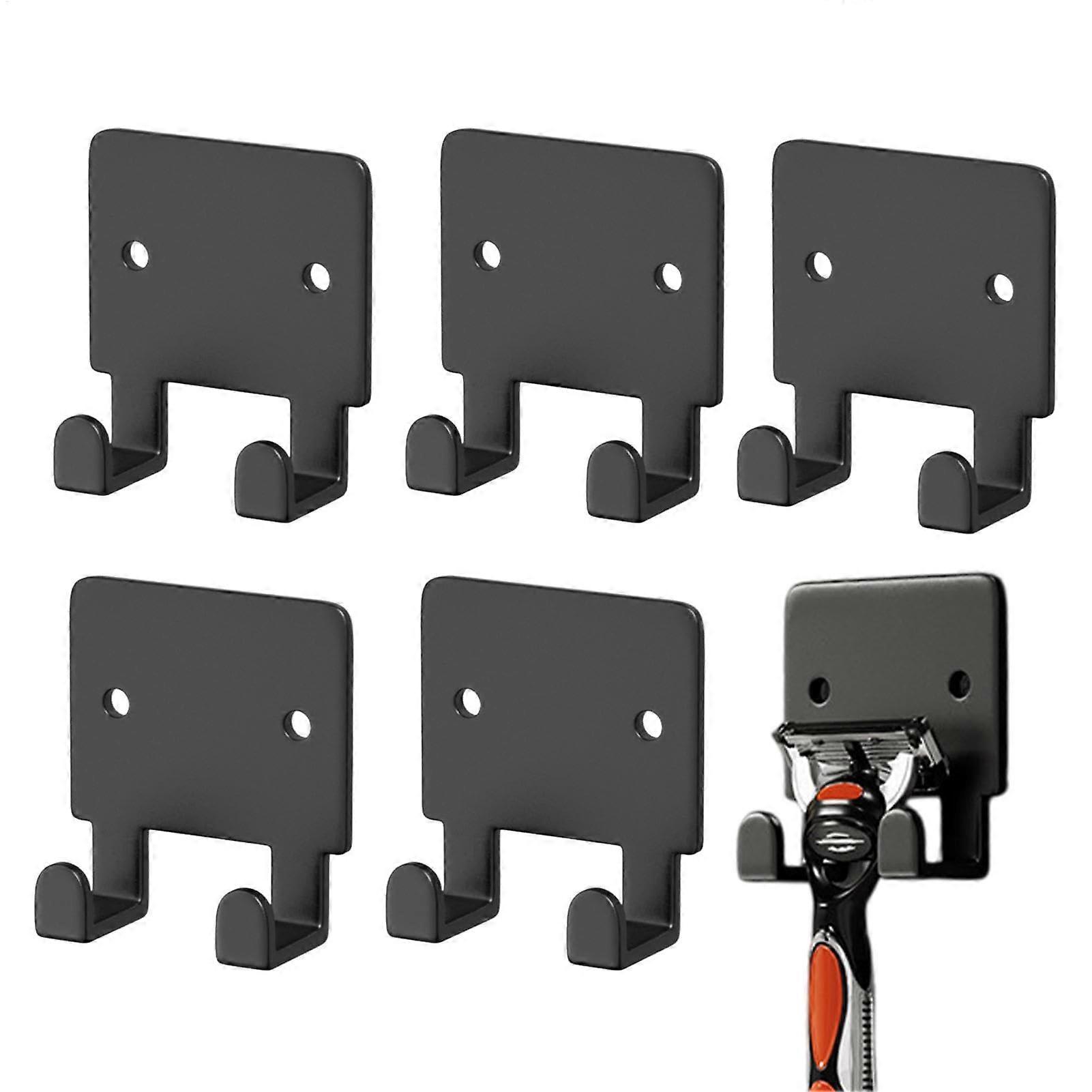 Razor Holder Shower Razor Holder for Wall, High-Performance Bathroom Organizer, 5x Multifunctional Adhesive Hooks Without Drilling
