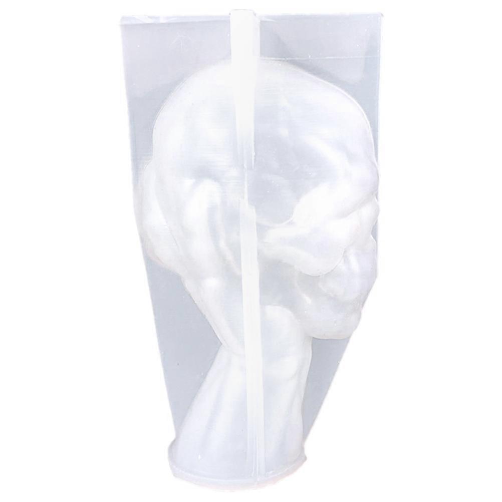 Small Skull Mold 3D Hand Held Design Diy Scented Wax Creation 13.5x7.5cm Transparent