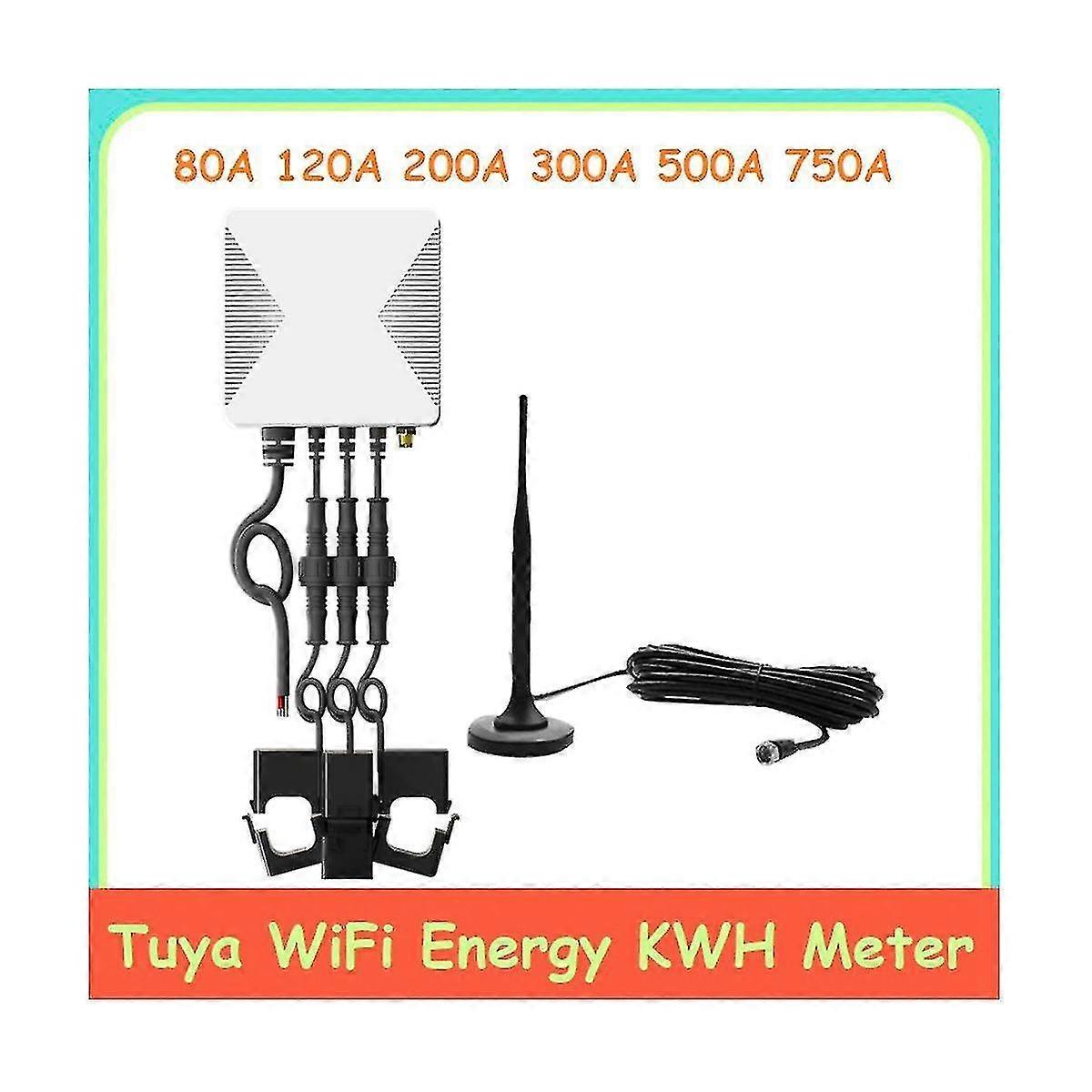 120A Tuya 3 Phase Wifi Kwh Meter Current Transformer App Mon