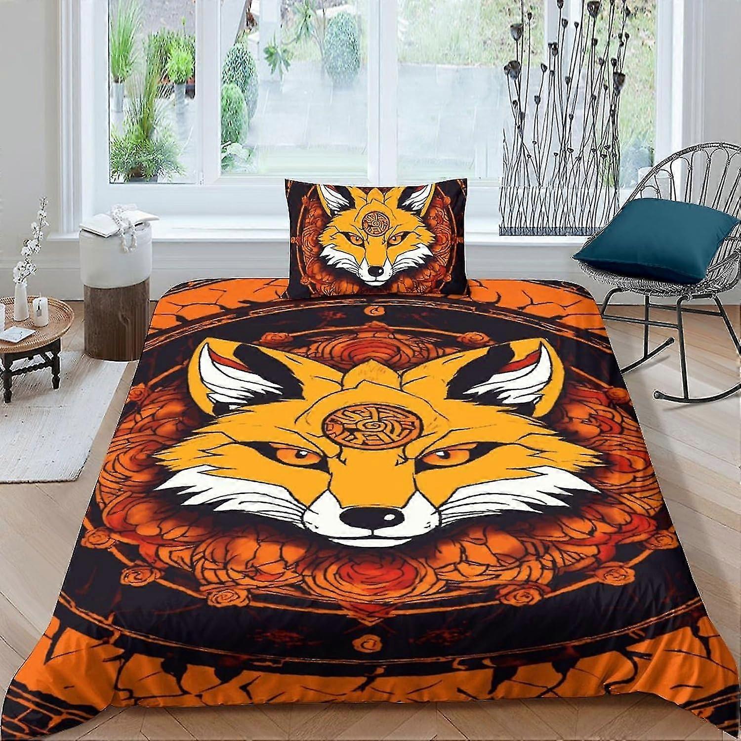 Animal Printed Bedding Set with Zipper Closure in Soft Microfiber, Suitable for Single Size