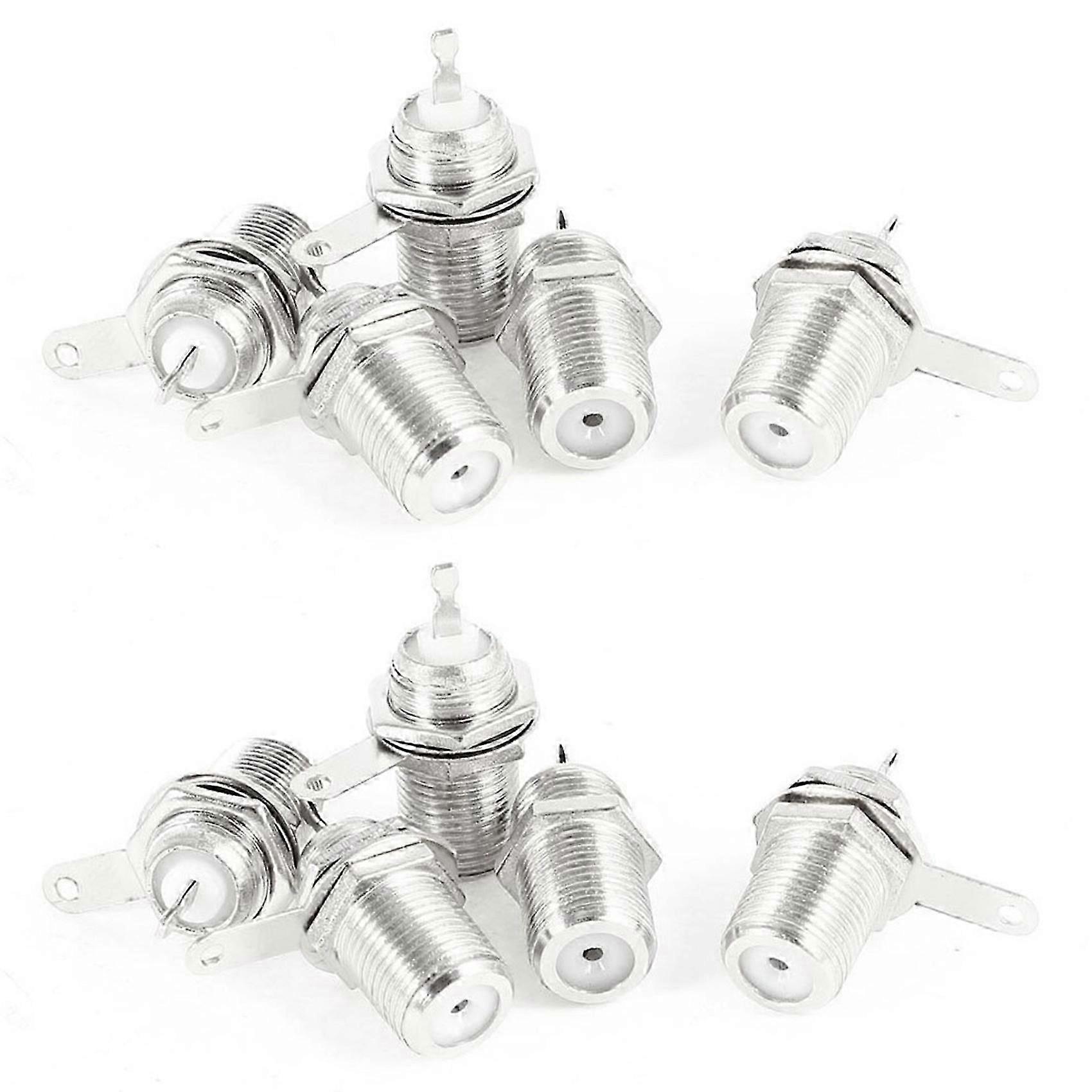10 Pcs F Type Panel Mounted Socket Female Jack Solder Connector Adapter