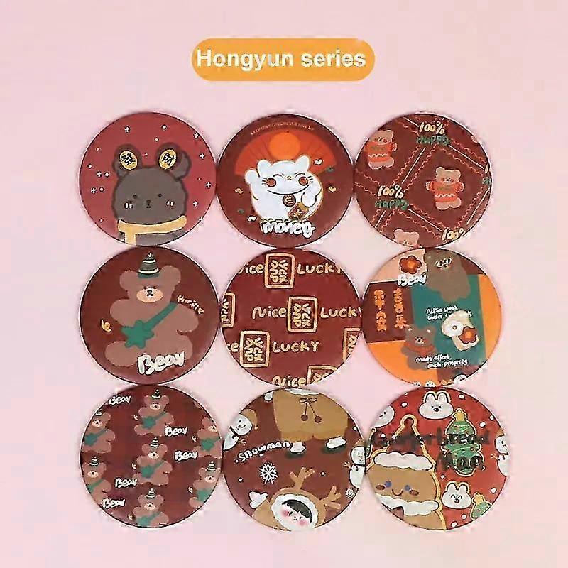 Cute Mini Portable Folding Makeup Mirror for Students - Random Color Cosmetics Tool 1PCS