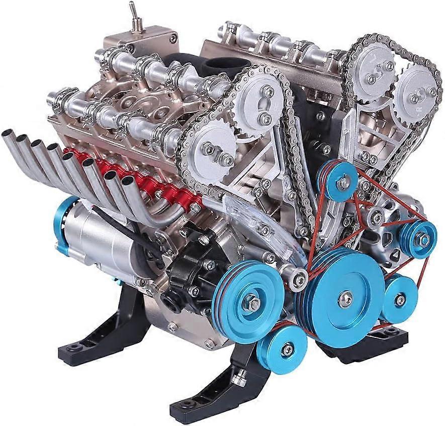 TTMA Metal Combustion Engine Construction Kit, 1:3 V8 8 Cylinder Car Engine Model Making for Technology Enthusiasts from Teenagers