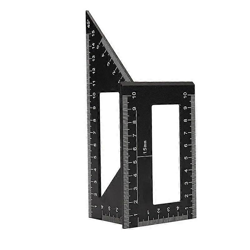 Multifunctional angle ruler, 45 degrees, 90 degrees, aluminum alloy, precise woodworking, square angle ruler, marking gauge, carpenter tool black