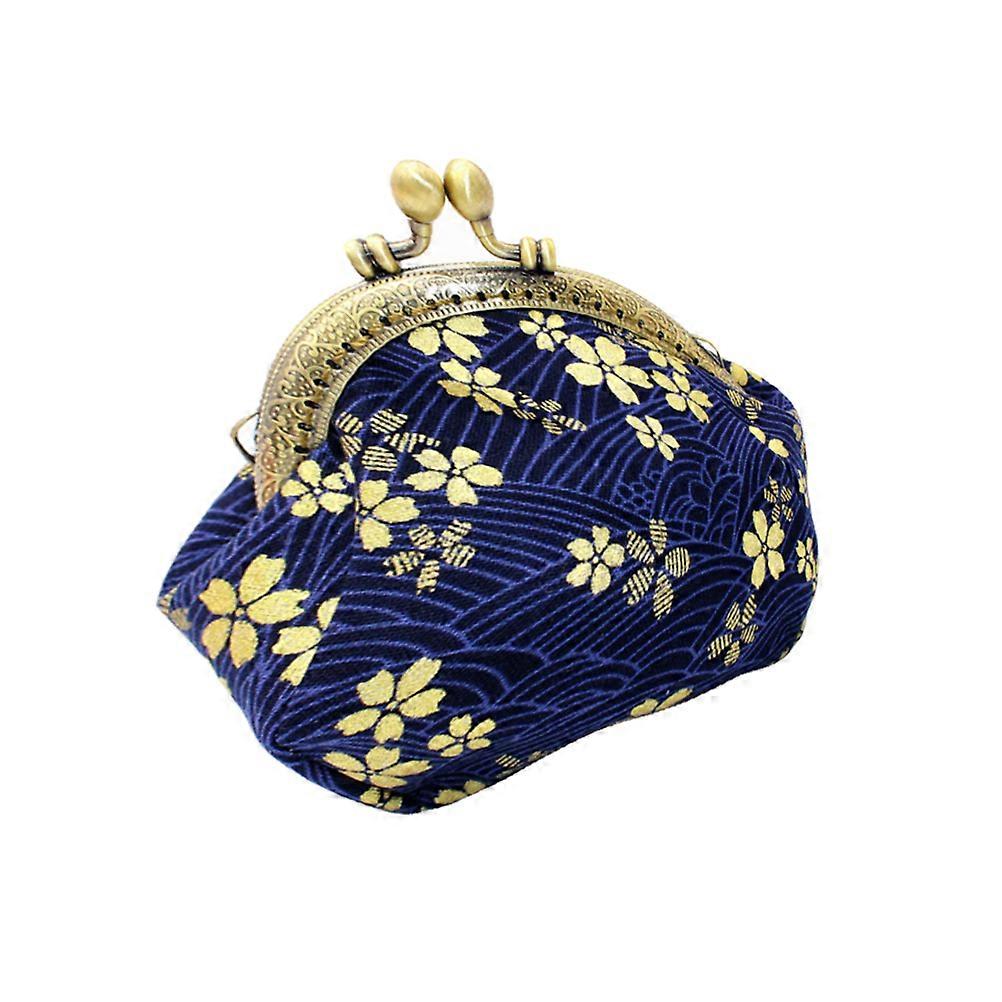 Retro Storage Cherry Blossom Pattern Change Purse Polyester for Women Party 1Set